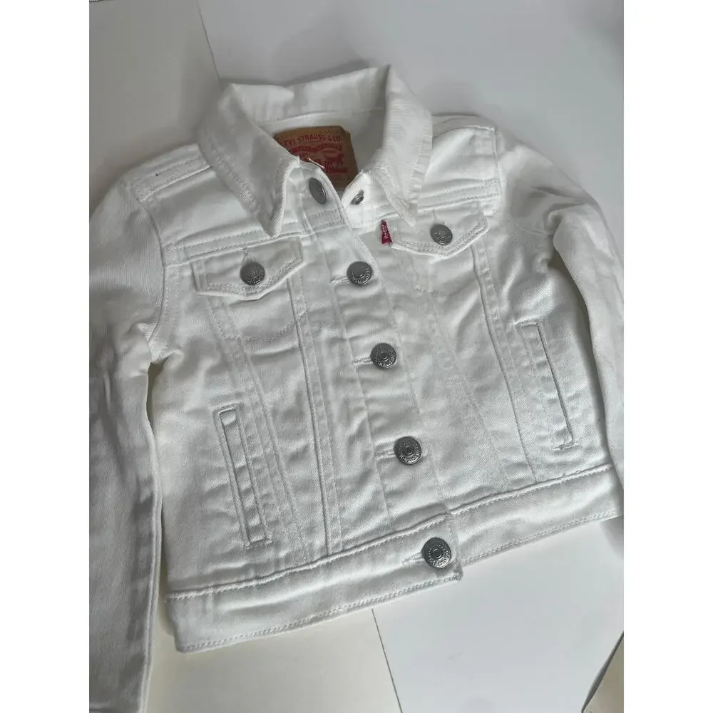 Levi's Toddler Girls White Denim Trucker Jacket Size 2T